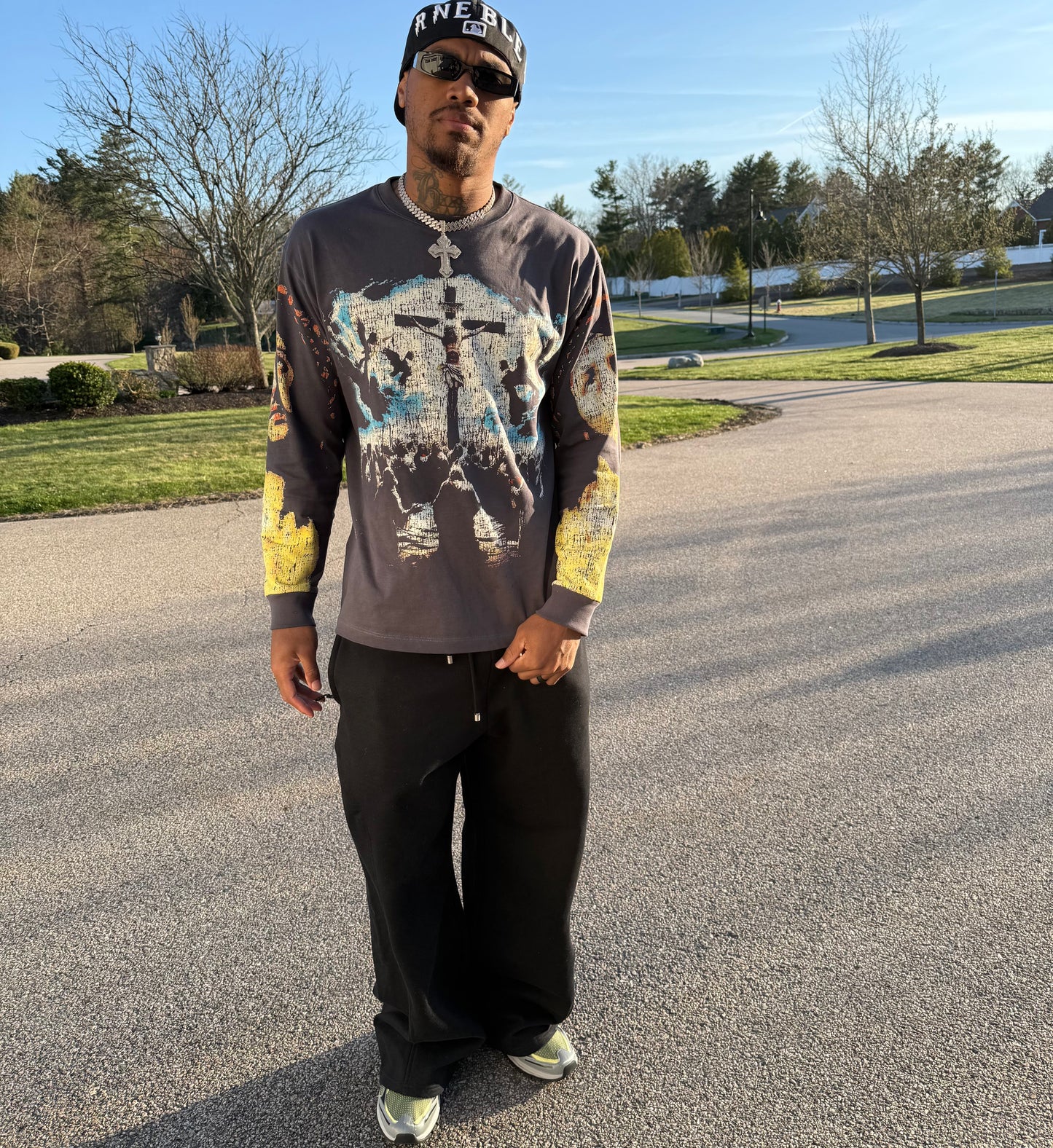 Bourne Blessed Crucifixion Long Sleeve Tee by Kendrick Bourne
