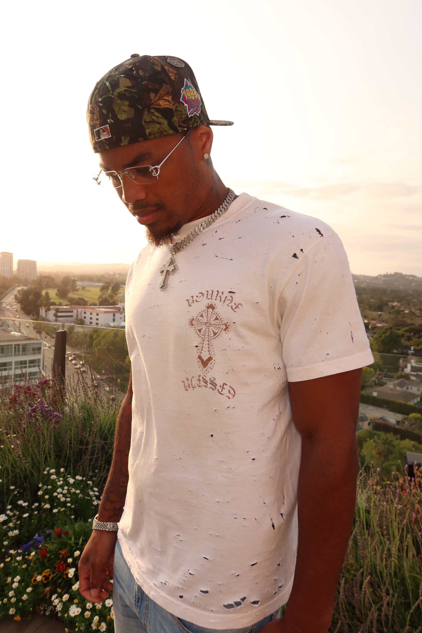 Bourne Blessed x Dodo Coffee Distressed Tee by Kendrick Bourne & Cooper Kupp