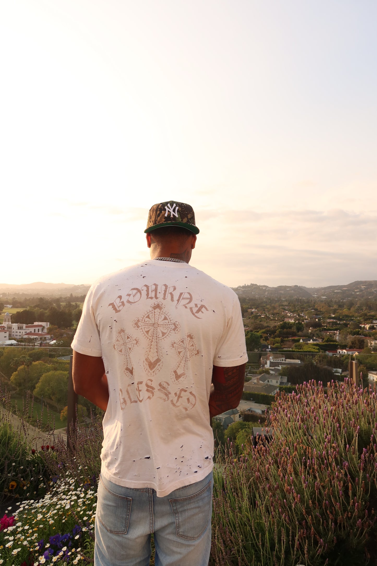 Bourne Blessed x Dodo Coffee Distressed Tee by Kendrick Bourne & Cooper Kupp