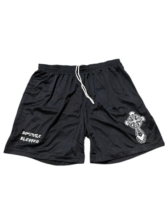 Black Mesh Shorts
