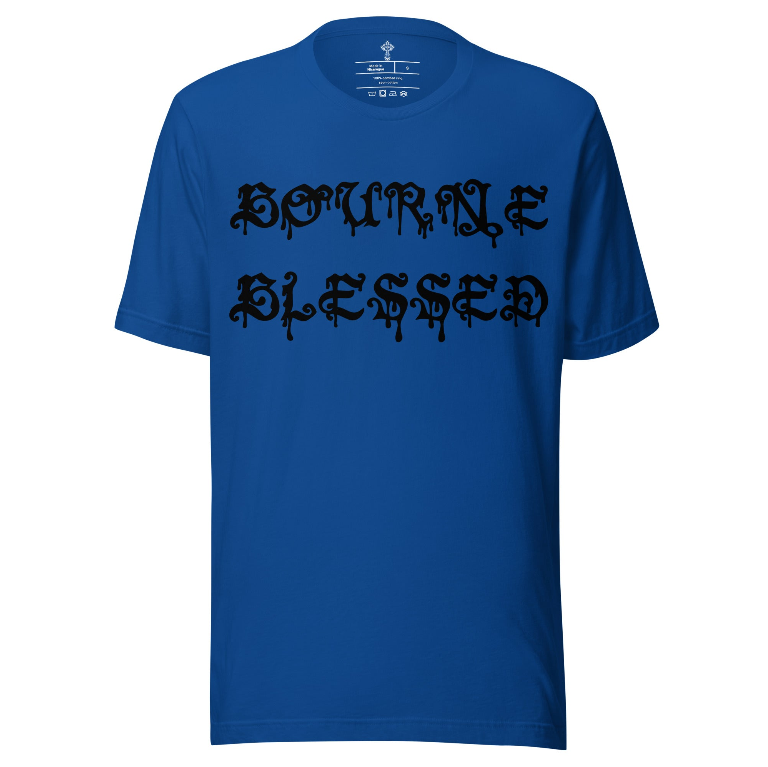 Bourne Blessed Dripping Letter T Shirt | Kendrick Bourne | NFL Christian Streetwear Tee